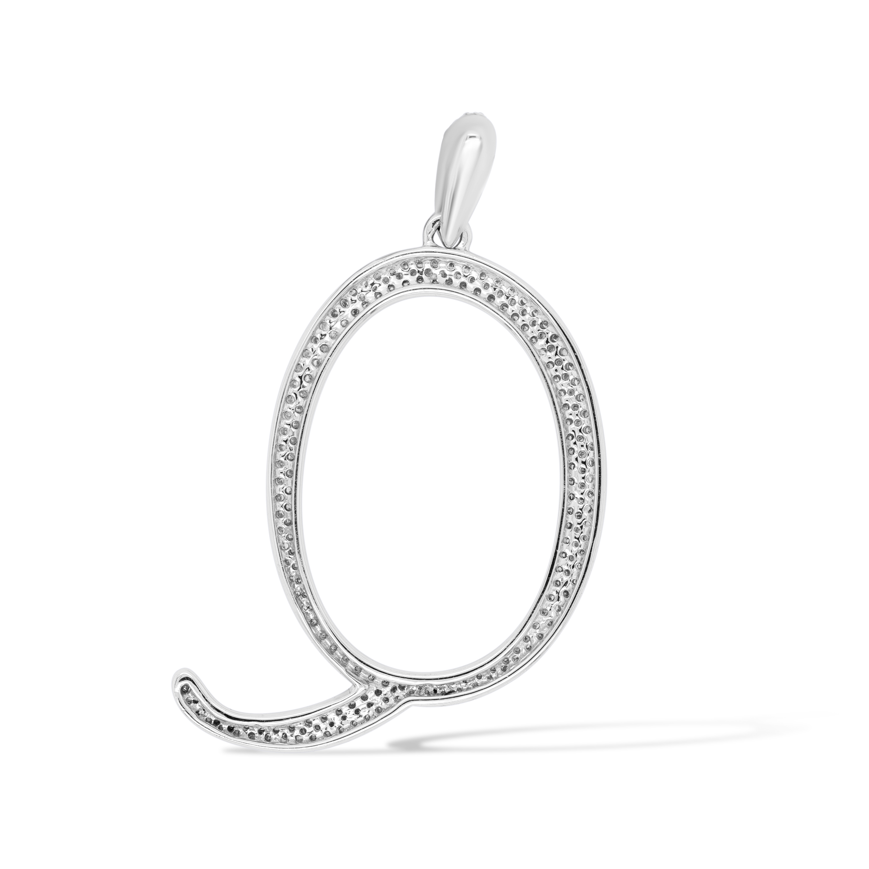 Diamond Letter Q Pendant 0.50 ct. 14K White Gold